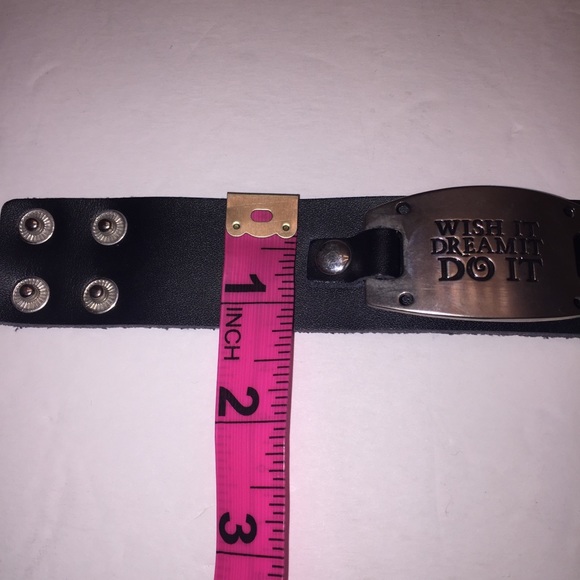 Wish it, Dream it, Do it Black Leather Cuff ๐ค - Picture 7 of 8